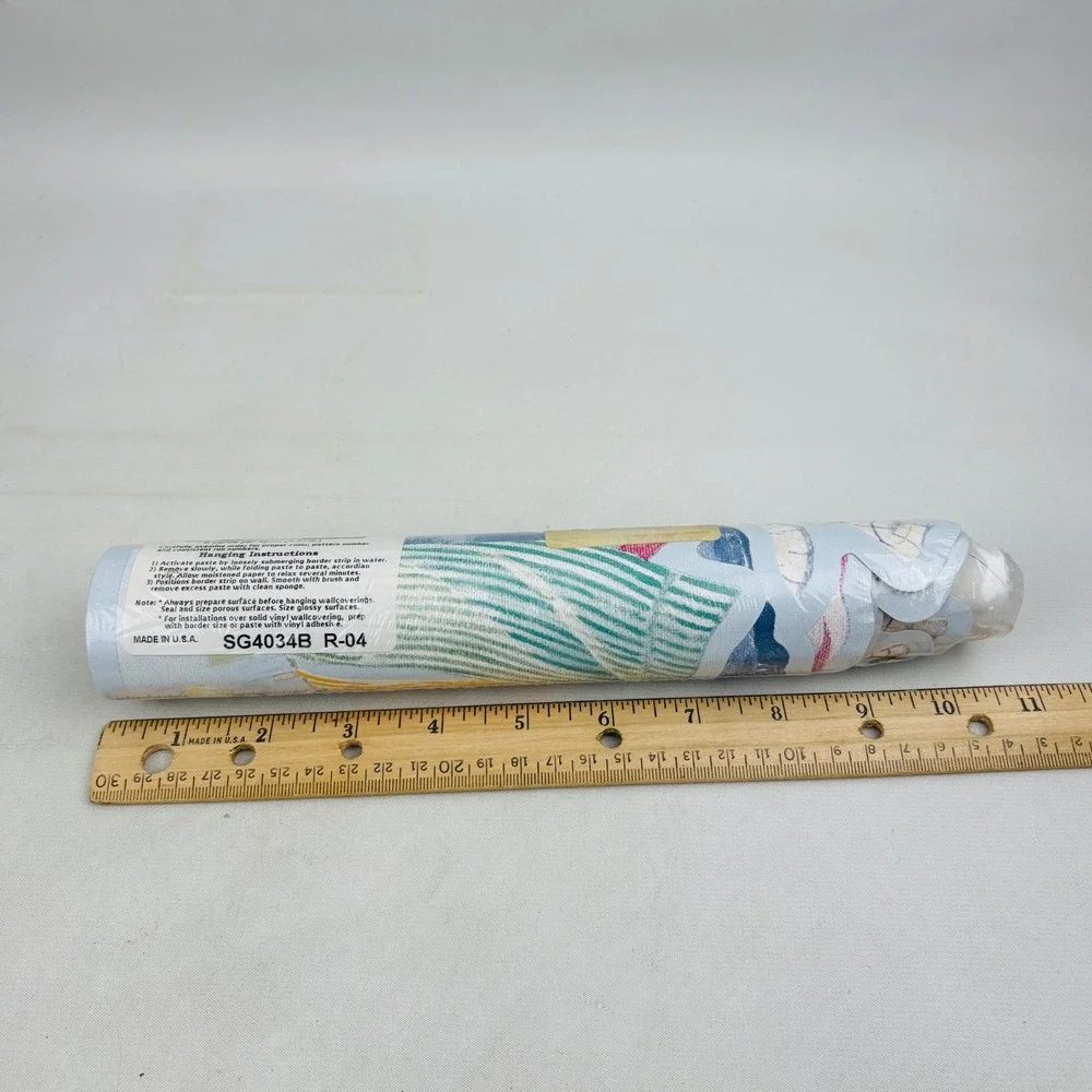 York Washday Blues Wallpaper Border 5 Yards Laundry Clothesline SG4034B